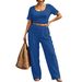 Women's Summer Casual Lounge Set - Short Sleeve Crewneck Top And Comfortable Pants Outfit_ecoleips.com
