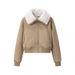 Aria Basics ZRAZ Wholesale Foreign Trade European And American Style New Women's Fashion Versatile Chic Fur-Lined Jacket Coat_ecoleips.com