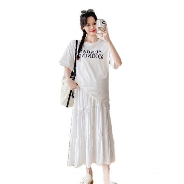 Real Shot Maternity Dress Summer New Tea Outfit Korean Drama Fashion Street Style Beautiful Two-Piece Set_ecoleips.com