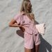 Women's Solid Color Single-breasted Two-piece Set, Home Loose Fashion Casual Suit_ecoleips.com