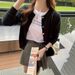 Cross-border Japanese And Korean Style Women's Clothing, Rainbow Button Round-neck Soft Long-sleeve Knitted Cardigan_ecoleips.com