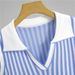 Women's Clothing College Style Suit Waist Slimming Skirt Striped Shirt Vest Summer High Waist Short Skirt Fashionable Two Piece Suit_ecoleips.com