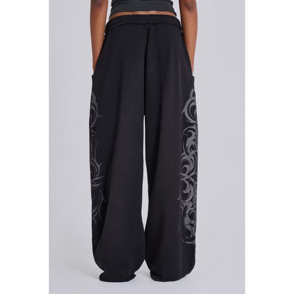 Women's Clothing Retro Street Style Loose Wide Leg Sweatpants Trendy Print Casual Trousers Fashion_ecoleips.com
