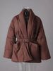 Fashion Brown Cotton-padded Coat Women's V-neck Loose Big Pockets Sashes Thick Warm Jacket Winter New NCHT_ecoleips.com