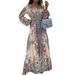 2026 Spring New Women's Clothing Cross-Border European And American Dress Vintage Print Waist-Cinching Long Skirt_ecoleips.com