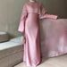 European American Cross-Border 2025 Autumn New Soft And Sweet Elegant Long-Sleeve Long Silky Dress For Women_ecoleips.com