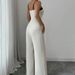 Voya Recommend! Women's 2026 Summer New Suspender Waist Cinching Slim Fit Contrasting Color Dress And Pants Set_ecoleips.com