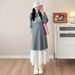 Autumn New Korean Fashion Lace Patchwork Maternity Dress_ecoleips.com
