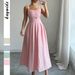 Women's Clothing Temperament Elegant Style Sling Pleated Dress_ecoleips.com