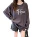 Korean Style Women's Sweatshirt Fleece Lined Thick Casual Loose Top Spring Autumn Winter New Versatile Niche Fashion_ecoleips.com