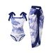 Women's Conservative One Piece Swimsuit Print Design Wire-Free Swimwear Summer Vacation Style_ecoleips.com
