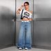 Women's Retro High Street Wide Leg Jeans Solid Color Casual Fashion Office Lady Style Spring Autumn Regular Fit Cotton Denim_ecoleips.com