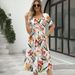 2024 Europe And The United States Summer New Women's Fashion Elegant Printed Round Neck Short Sleeve Zipper Dress_ecoleips.com
