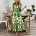 Women's Clothing Ladies Bohemian Style Dress Positioning Flower Shoulder Strap Strap Long Skirt Female_ecoleips.com
