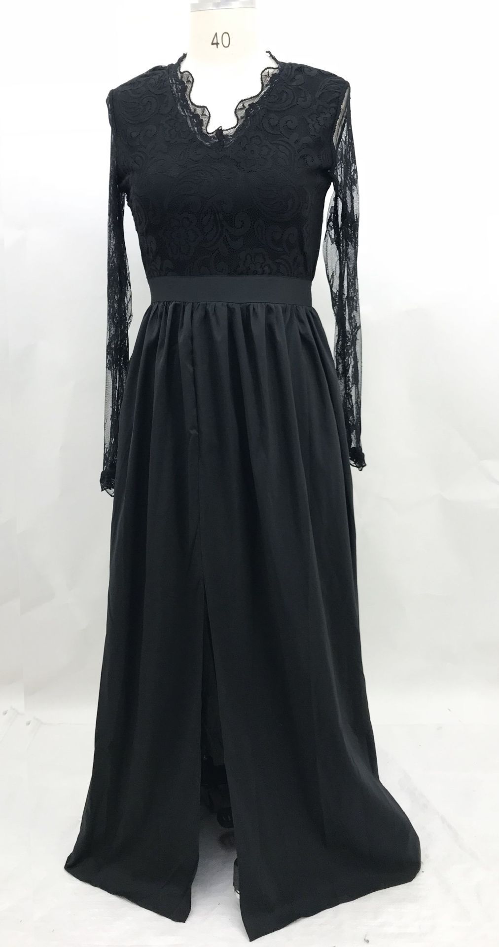Women’s Clothing Hot Sexy Deep V Lace Spring And Summer Fashion Evening Dress_ecoleips.com
