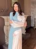 Women's Clothing Round Neck Contrast Color Long Sleeve High Waist Slim Temperament Retro Dress_ecoleips.com