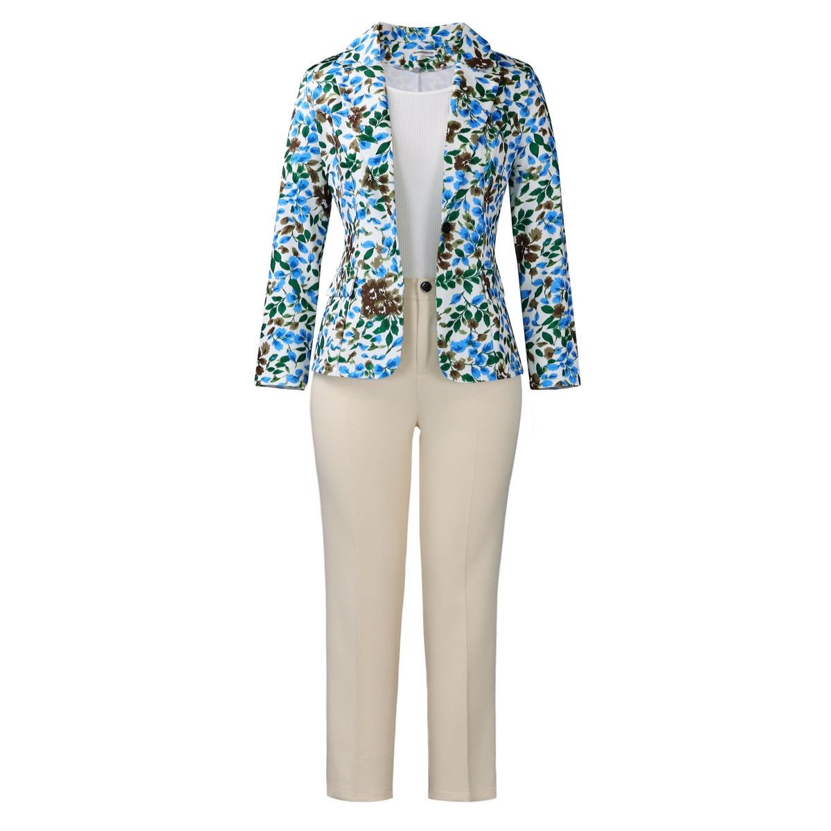 Women's Clothing Elegant Women's Two Piece Set Fashionable Suit Jacket And Pants Long Sleeve For Formal & Casual For Women_ecoleips.com