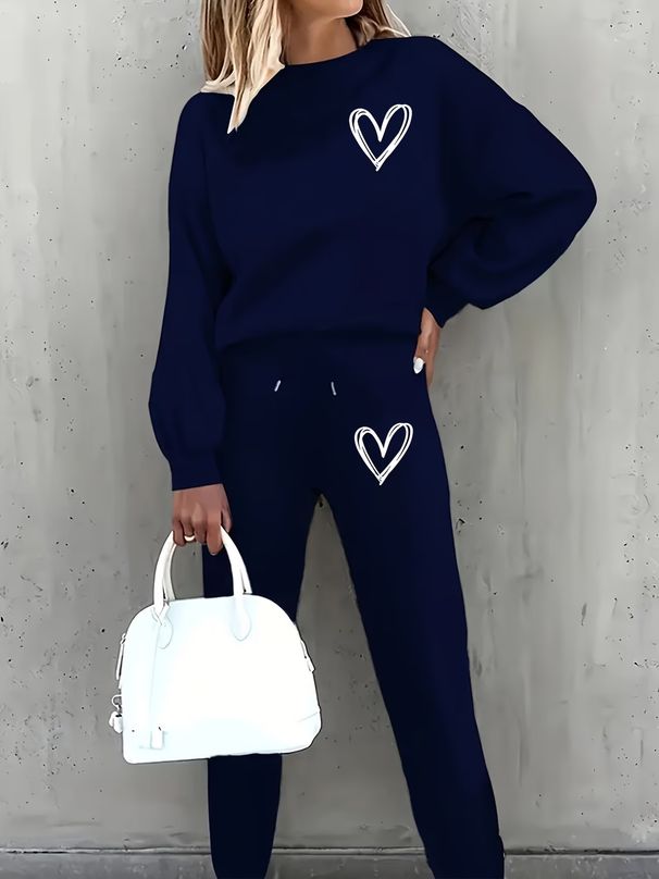 Women's Fashion Casual Sportswear Set Simple Print Essential For Vacation_ecoleips.com