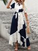Women's Clothing Irregular High Waist Temperament Shirt Style Printed Long Skirt Dress_ecoleips.com