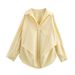 Women's Clothing Fashion Casual Loose Poplin Shirt + Trousers Set_ecoleips.com