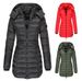 Women's Slim Fit Long Puffer Coat With Hood - Warm Quilted Down Alternative Jacket For Winter (Black, Navy, Yellow, Red, Khaki, Olive, Gray)_ecoleips.com