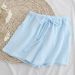 Summer Women's Cotton Muslin Pajama Shorts Lightweight Skin-Friendly Homewear Elastic Waist Casual Sleep Bottoms_ecoleips.com