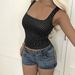 Y2K Minimalist Spaghetti Strap Cami Top For Women, Stretchy Sleeveless Basic Shirt For Trendy Casual Outfits_ecoleips.com