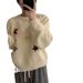 girl New Women's Floral Youthful Outerwear Sweater Korean Round Neck Autumn Lazy Style Knitted Top_ecoleips.com