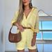 Women's Solid Color Cotton Long Sleeved Shirt And Shorts Set High Waist Fashion Casual European American Style Clothing_ecoleips.com