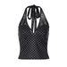Women's Clothing Elegant Polka Dot Halter Neck Camisole Backless V Neck Top Slimming Waist Spring Summer Fashion_ecoleips.com