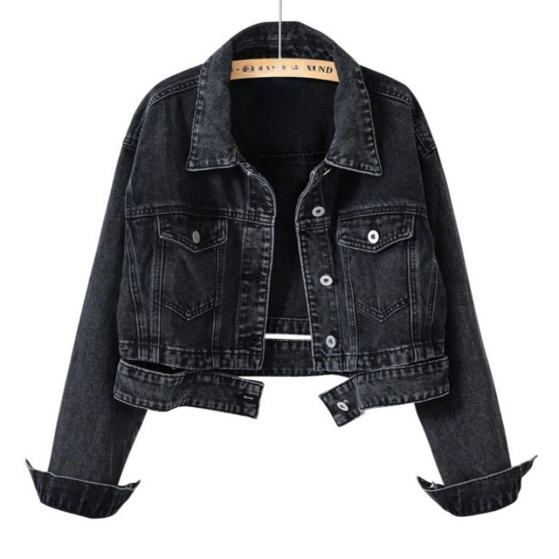 K Explosive Street Denim Jacket Women's New Vintage High Waist Unique Denim Short Jacket Top_ecoleips.com