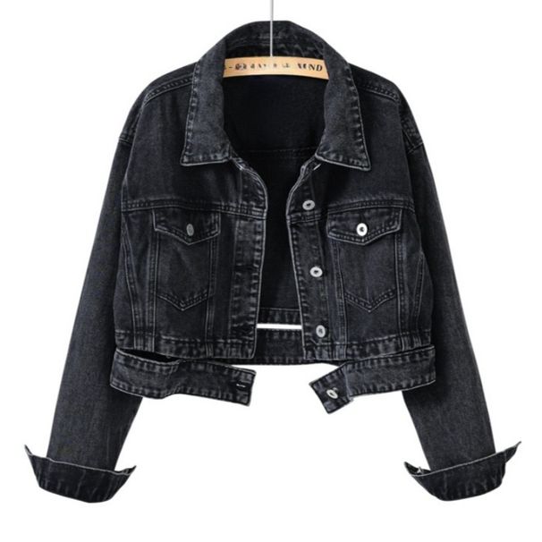 K Explosive Street Denim Jacket Women's New Vintage High Waist Unique Denim Short Jacket Top_ecoleips.com