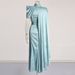 Women's Clothing Autumn New Pleated Lace Solid Color Waist Dress For Women_ecoleips.com