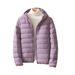 Women's Lightweight Hooded Down Jacket With White Duck Feather Filling, Slim Fit, Plus Size Available, Casual & Commuter Style_ecoleips.com