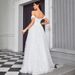 Women's Clothing One Shoulder Evening Dress Elegant Temperament Simple Dress Outdoor Travel Photography Light Wedding Dress_ecoleips.com