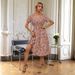 Women's Trendy Summer Dress Short Sleeve Ditsy Floral Print Elegant Casual Daily Vacation Wear_ecoleips.com