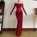 Women's Clothing Summer Long Dress For Women Sexy Mesh Patchwork Sheer Strapless Design With Long Sleeves For Formal & Casual_ecoleips.com