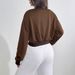 AD652 Autumn New Round Neck Space Layer Loose Short Long Sleeve Jacket Zipper Cardigan Sports Top Sweatshirt_ecoleips.com