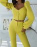 Women's clothing casual palace style lantern sleeve tops bell-bottom pants suit_ecoleips.com