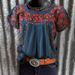 Women's Clothing Summer Women's Round Neck Fashion Printed Loose Short Sleeve T Shirt_ecoleips.com