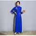 2025 Spring And Autumn New Vintage Artistic Plus Size Chinese Style Ao Dai Elegant Modified Cheongsam Long Tea Dress_ecoleips.com