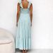 Women's Clothing Spring And Summer V Neck Sexy Cotton And Linen Sleeveless Solid Color Lace Suspender Holiday Beach Dress_ecoleips.com