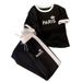 Summer Romantic Style T-Shirt And Trousers Set Letter Crown Print Women's Two-Piece Outfit Short Sleeved_ecoleips.com