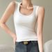 K Strap Vest For Women, New Style With Chest Cushion, Bottom Layer And Inner Layer, Sleeveless Top With I-shaped Design, High-end Feel_ecoleips.com