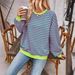Women's Oversized Stripe Sweatshirt Fall Winter Casual Long Sleeve Pullover Hoodie Fashion Streetwear Loose Fit Cotton Blend_ecoleips.com