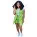 YM192 Women's OL Office Two-Piece Set Striped Print Blazer Vest Jacket With Belt_ecoleips.com