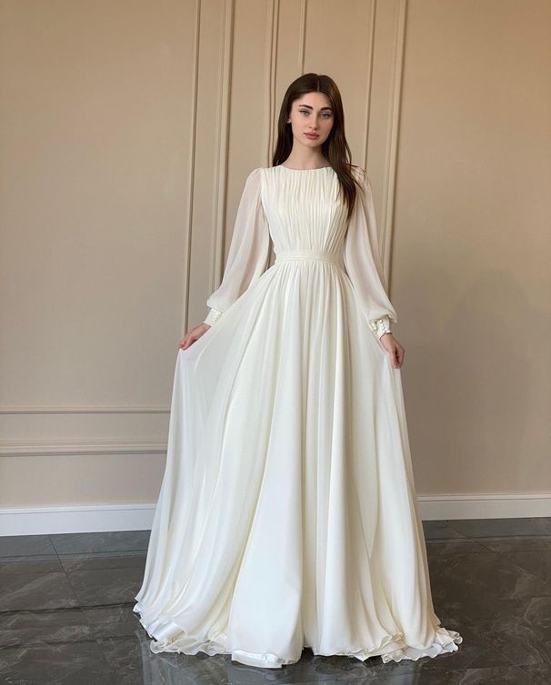 Women's Clothing Spring Fashion Palace Style White Double Chiffon Swing Princess Fairy Dress Long Dress_ecoleips.com