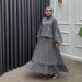 Verve 2025 Spring/Summer New Comfortable Fashion Muslim Loose Solid Color Set Dress_ecoleips.com
