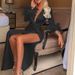 Women's Clothing Imitation Silk Slit V Neck Feather Sleeve Sexy Dress_ecoleips.com