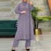 2025 Muslim Two-piece Suit Women Solid Color Spring Autumn Sleeve Cardigan Shirt Long Pants Set_ecoleips.com